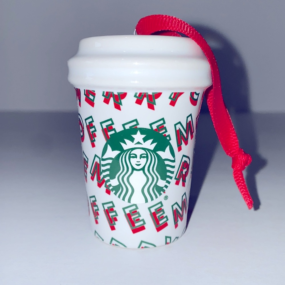 Starbucks 2019 Merry Coffee Holiday Christmas collectible travel mug ornament.